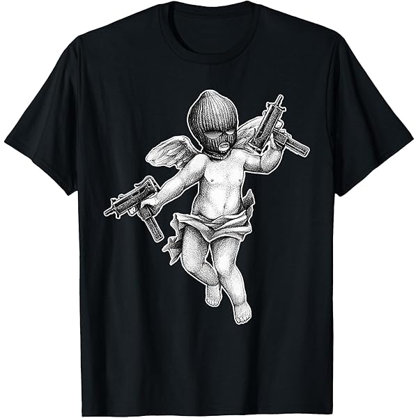 Amazon.com: Bad Gangster angel, Angel Wings and Gun Freedom T